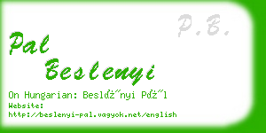 pal beslenyi business card